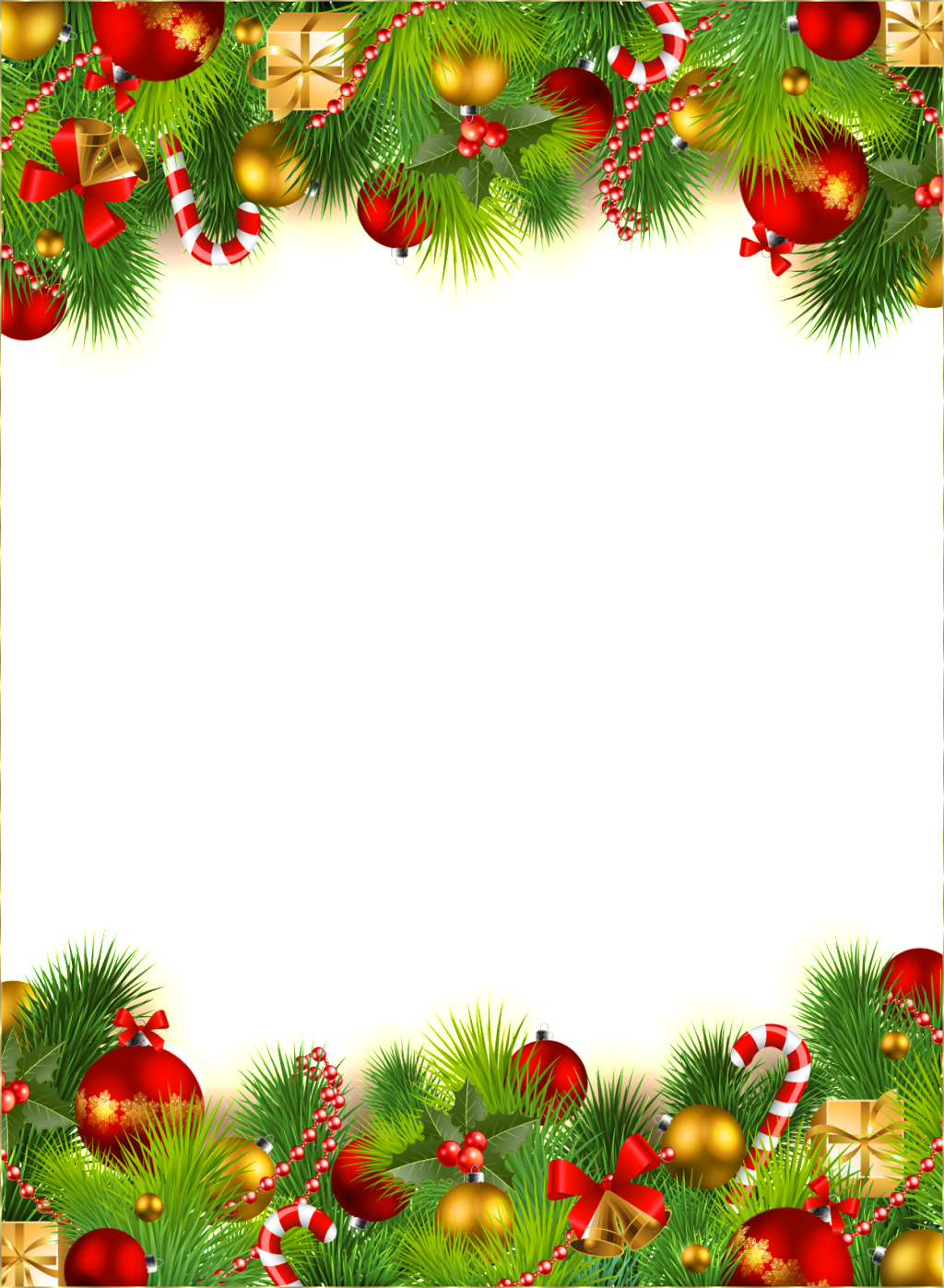 Elements Decorative Border Free - Christmas Decoration Png File Clipart (1024x1397), Png Download