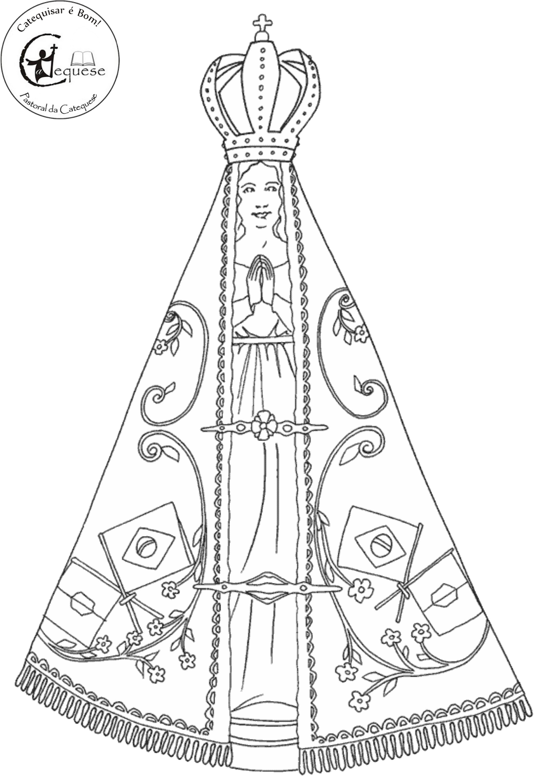 Nossa Senhora Aparecida Padroeira Do Brasil - Our Lady Of Aparecida Clipart (1105x1600), Png Download
