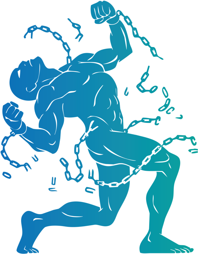 #mq #blue #man #chains #chain #slave - Breaking Free Of Shackles Clipart (1024x1024), Png Download