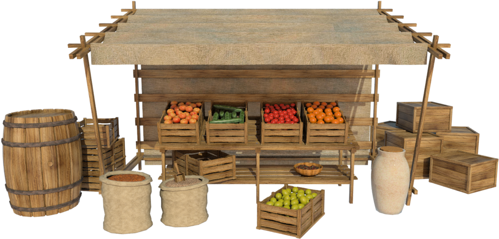 Stand Marché - Picnic Table Clipart (1024x541), Png Download