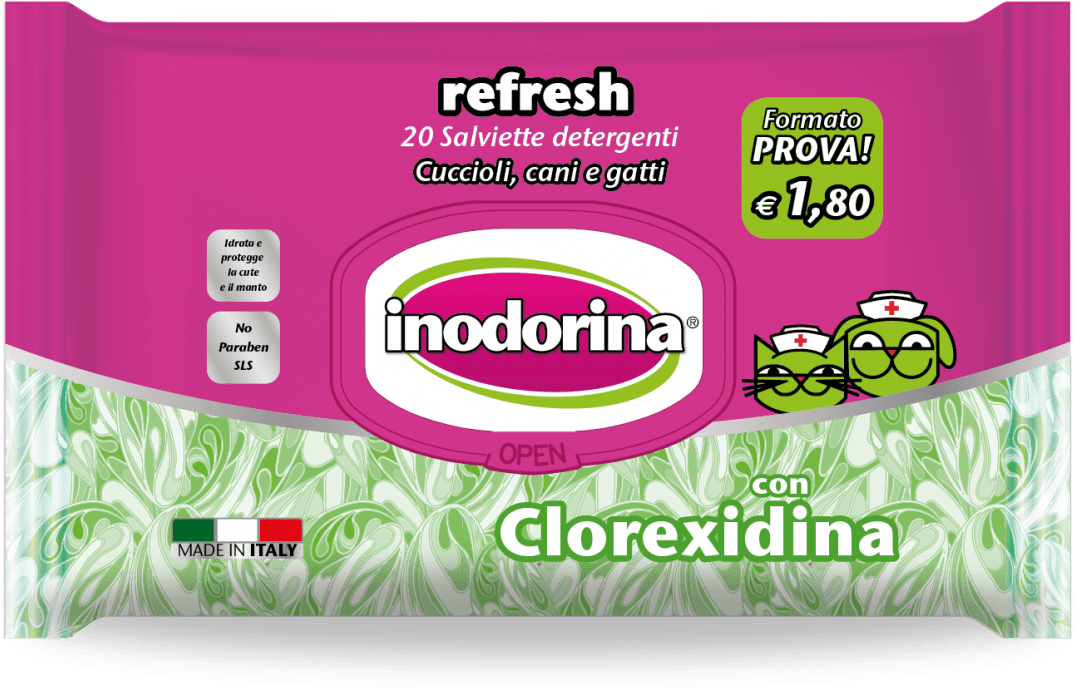 Inodorina Toallitas Refresh Clorhexidina Pocket - Inodorina Salviette Clipart (1400x928), Png Download