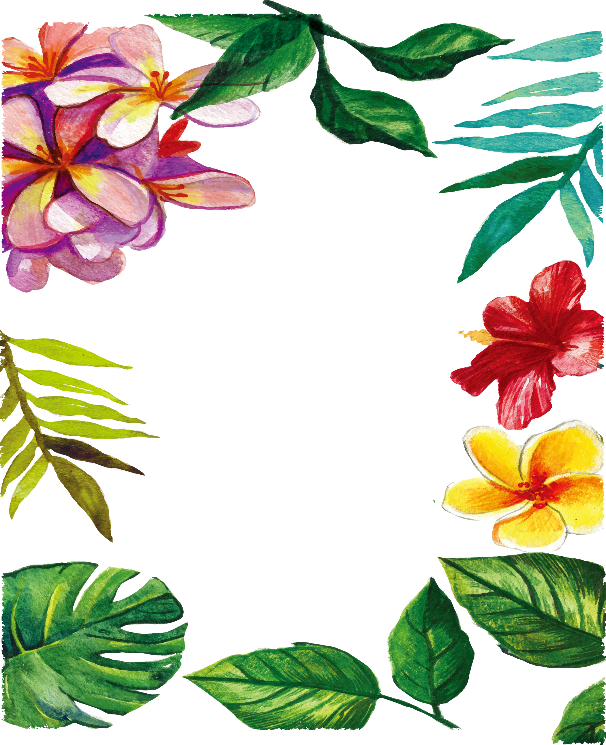 Marcos De Flores Vintage Marco Watercolor Flowers Png Clipart Large Size Png Image Pikpng