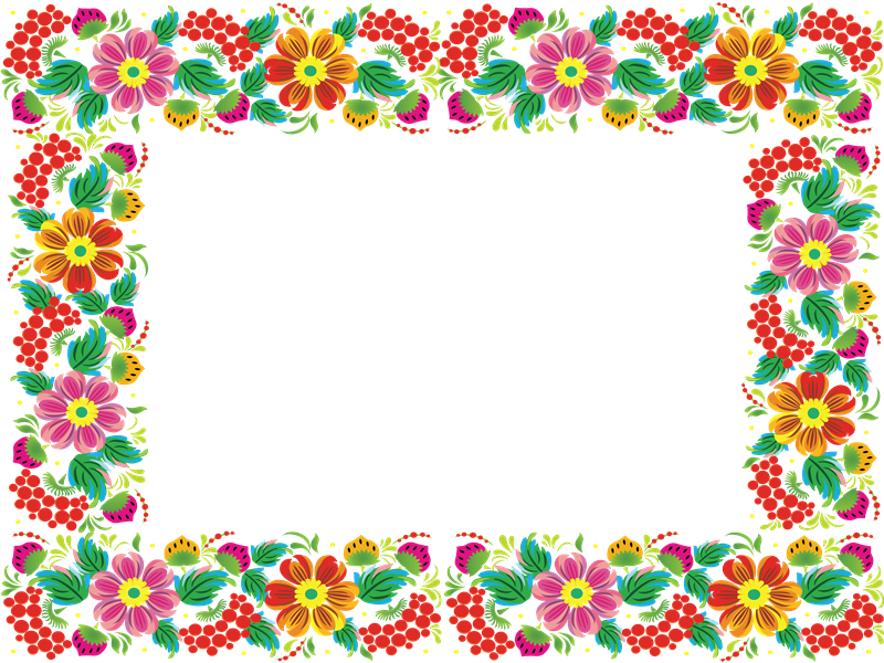 Marco De Flores Infantiles Png - Frame Flower Border Design Clipart (800x600), Png Download