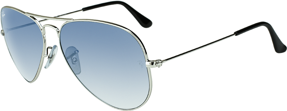 Ray Ban Rb3025 0033f 58 Aviator Silver Blue Gradient - Reflection Clipart (1000x600), Png Download