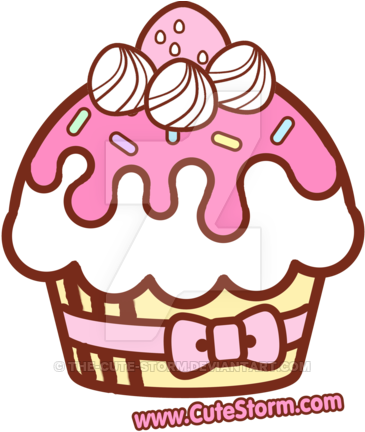 #cupcake #cute #cupcakes #fofinhos #fofinho #doce #doces - Cupcake Hello Kitty Em Png Clipart (400x431), Png Download