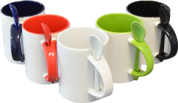 Tazas Con Cuchara Para Sublimar Clipart (600x653), Png Download