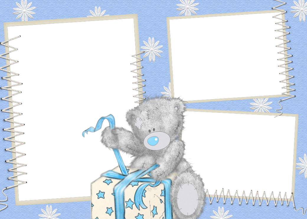Abriendo Su Regalo Fotos En Png, Marcos, Ositos Tiernos, - Marco De Fotos Para Bebes Clipart (1040x742), Png Download