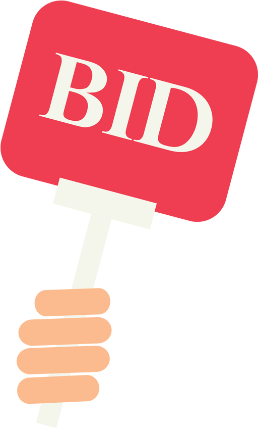 Auction Hand Signs - Transparent Auction Clip Art - Png Download (596x955), Png Download