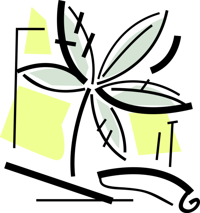 Vector Illustration Of Cannabis, Dope, Ganja, Weed, Clipart (657x700), Png Download