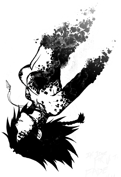 #anime #falling #particles #fading #black #girl #broken - Anime Girl Falling Png Clipart (413x580), Png Download