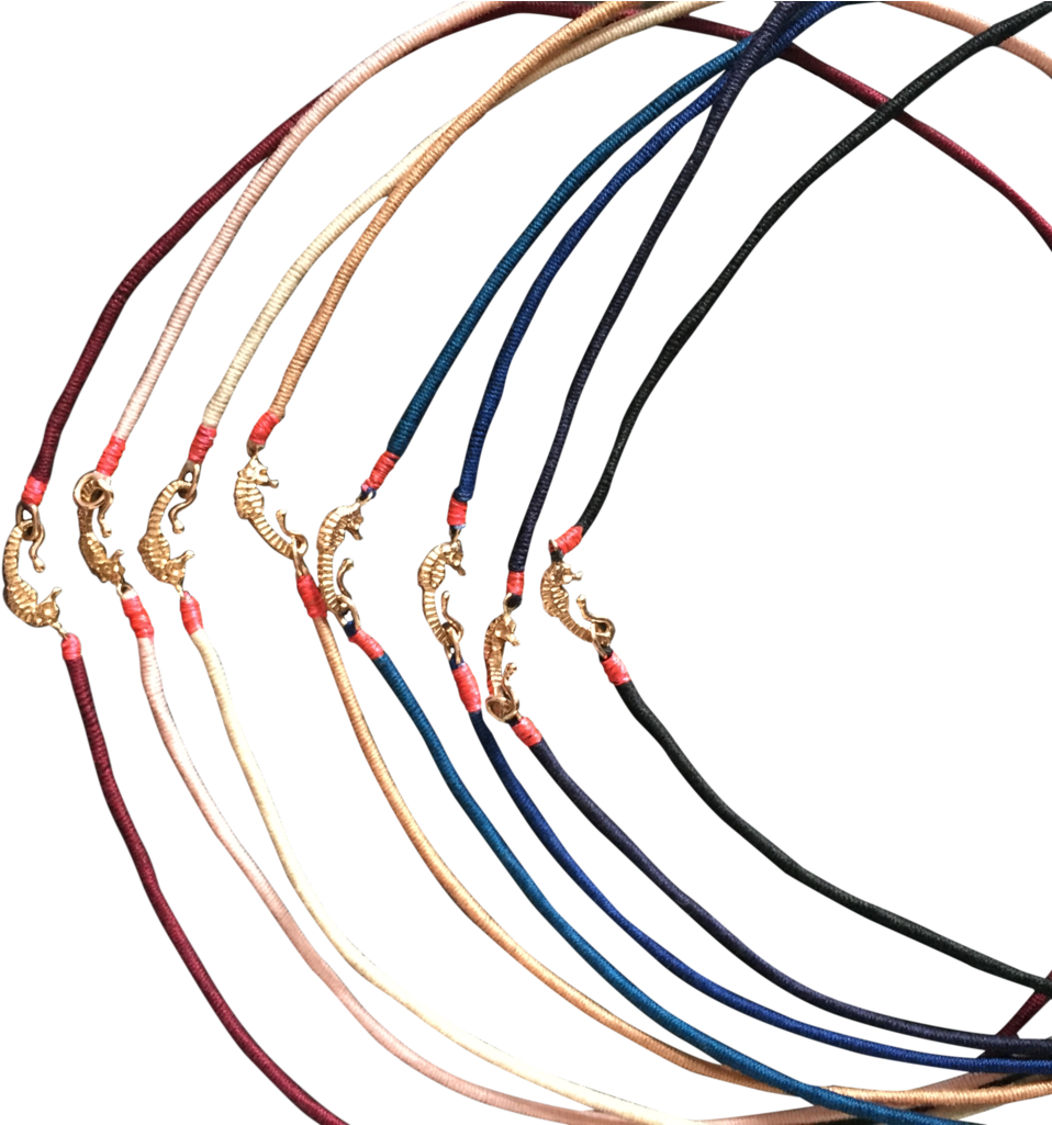 Wave Gold Seahorse Handwoven Necklace , Png Download - Wire Clipart (958x1025), Png Download