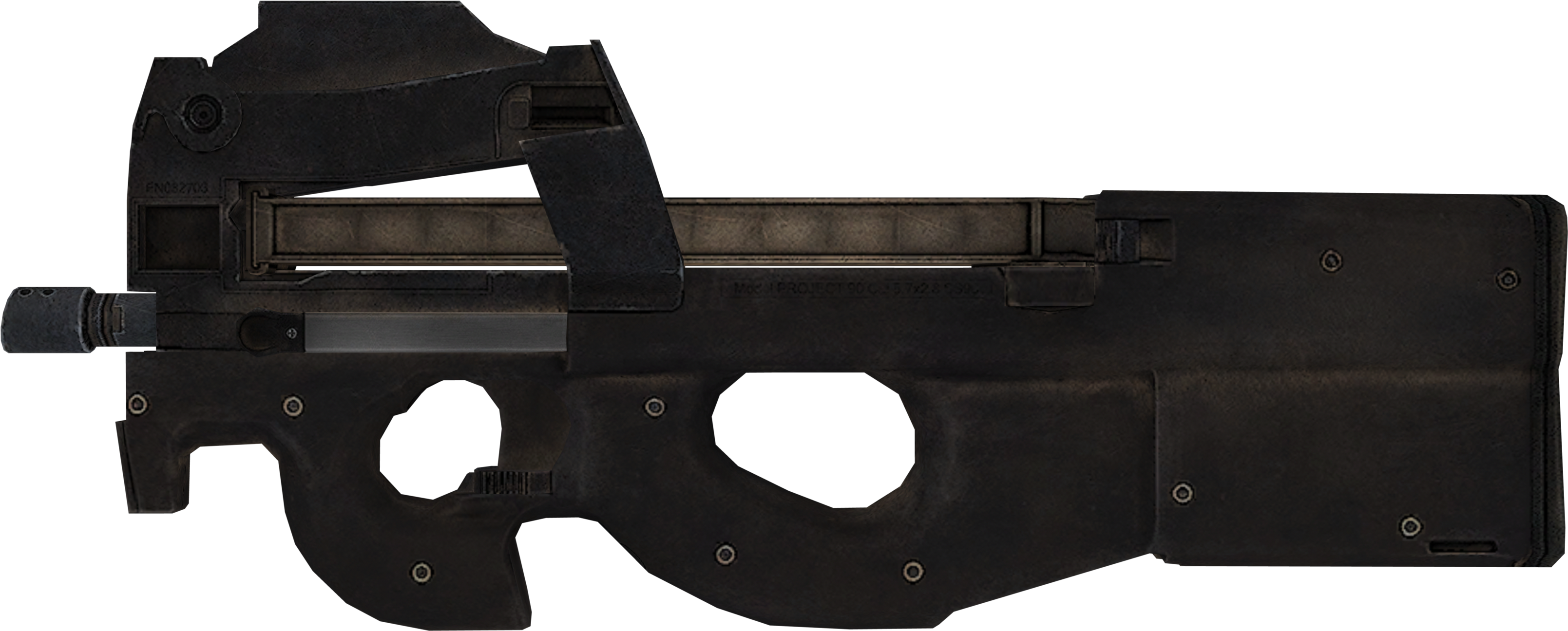 Gun Vector P90 - Airsoft Gun Clipart (3218x1296), Png Download