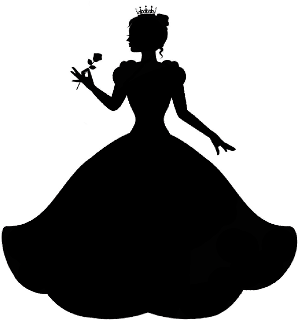 Image Transparent Stock Black Png For Free Download - Silhouette Of A Princess Clipart (700x697), Png Download