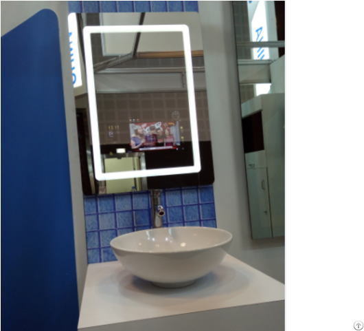 Led Light Bathroom Mirror With Touch Screen - Bathroom Sink Clipart (640x480), Png Download