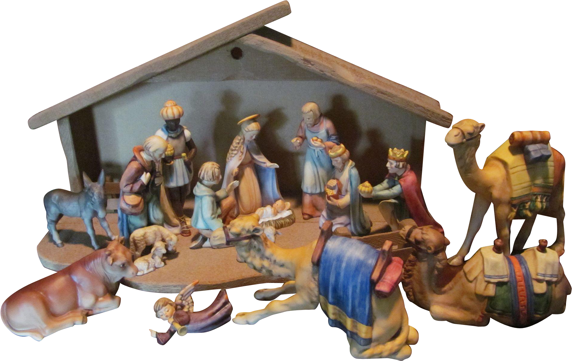 Goebel Hummel 15pc Figurine Christmas Nativity Set - Arabian Camel Clipart (1902x1202), Png Download