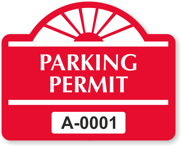 Parking Permit Round Arch Shaped Sticker - Sign Clipart (800x800), Png Download