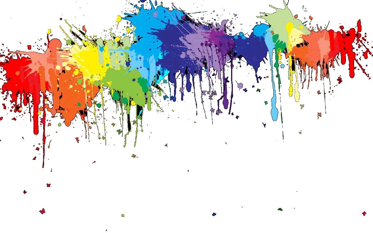 Explosao De Tinta Png - Rainbow Paint Splatter Clipart (1280x800), Png Download