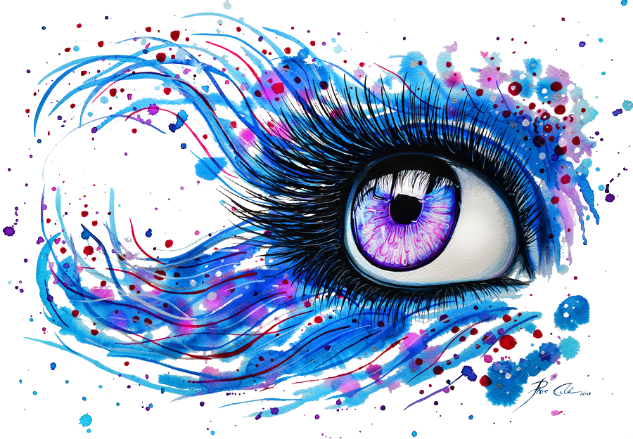 Clipart Black And White Stock Watercolor Painting Abstract - Colorful Drawings Of Eyes - Png Download (900x625), Png Download
