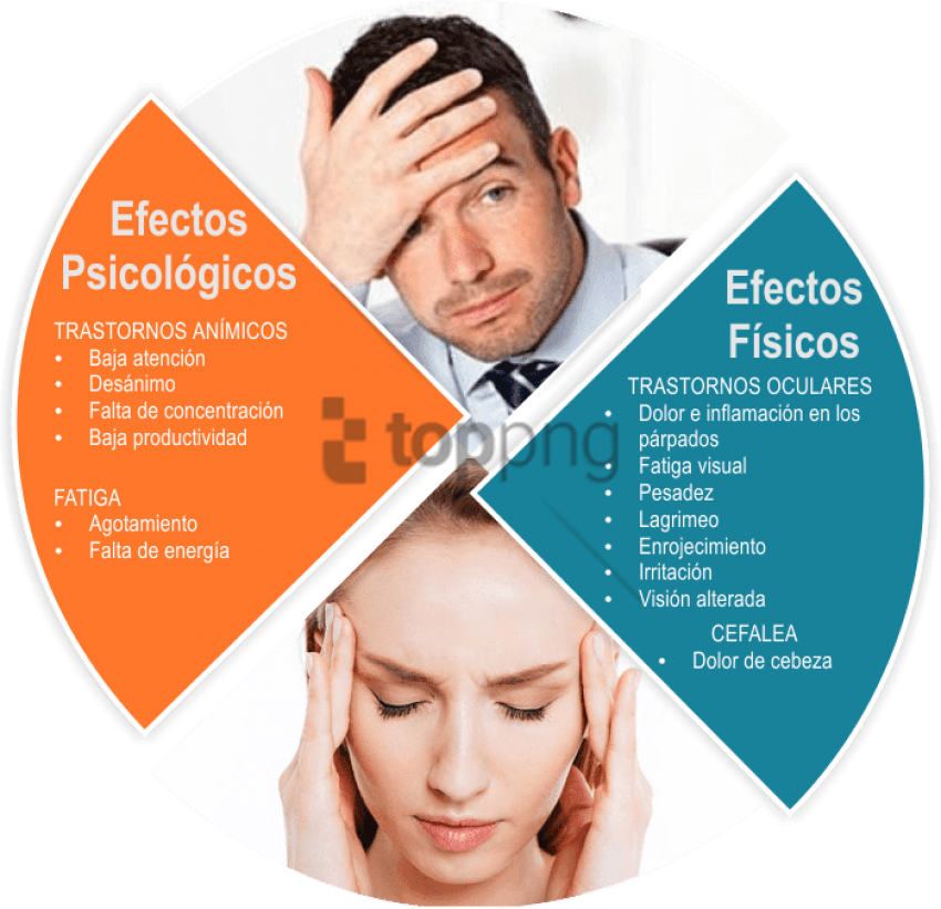 Free Png Efectos De Una Mala Iluminacion Png Image - Stress Clipart (850x821), Png Download