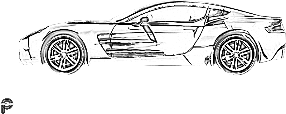 #car #sketching #sketch #picsartpassion De #myedit - Aston Martin One-77 Clipart (1024x574), Png Download