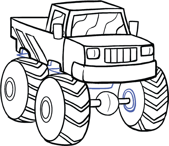 Png Transparent Download How To Draw A Monster Truck - Draw A Toy Monster Truck Clipart (678x600), Png Download