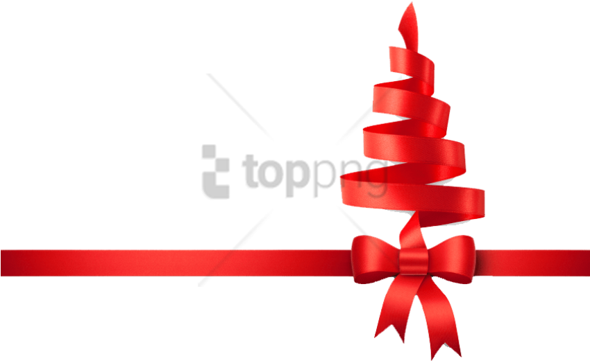 Free Png Christmas Tree Ribbon Png Image With Transparent - Christmas Tree Ribbon Red Png Clipart (850x521), Png Download