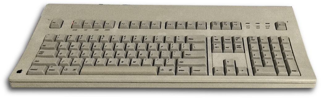 Building A Raspberry Pi B Into A Vintage Apple Extended - Retro Keyboard Png Clipart (1039x320), Png Download