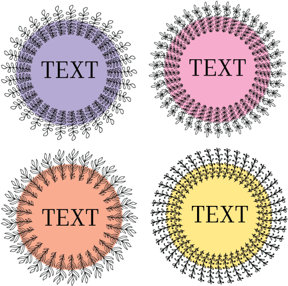 Set Of Colorful Mandala Wreath Badge With Floral Ornaments, - Track 7 Brewing Logo Clipart (567x564), Png Download