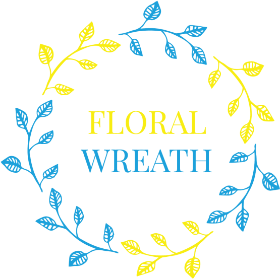 Leaf Floral Ornaments Wreath Badge, Wedding, Wreath, - Christmas Decorated Ice Skates Clipart (555x554), Png Download