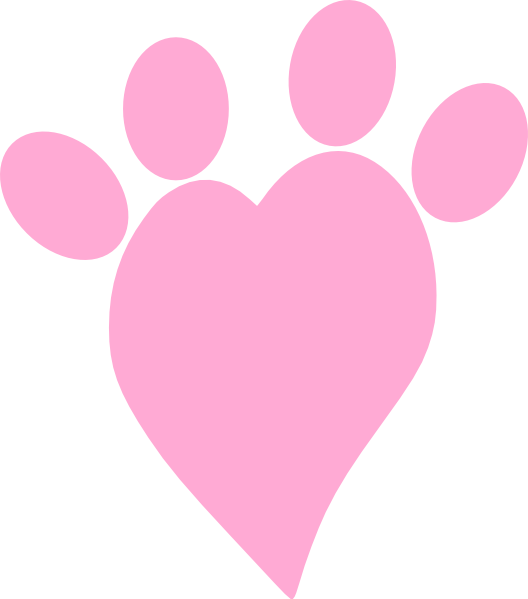 Dog, Paw, Cat, Pink, Heart Png Image With Transparent - Transparent Clipart Heart Pink (528x599), Png Download