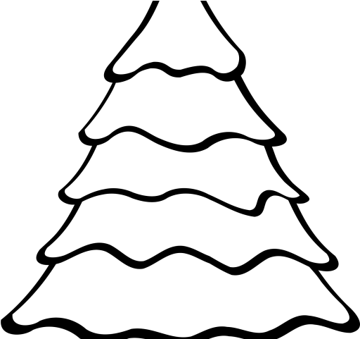Christmas Line Art - Black White Christmas Tree Clip Art - Png Download (640x480), Png Download
