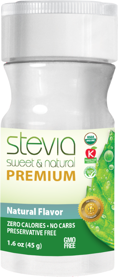 Powdered Stevia-45gnaturalshaker - Bottle Clipart (434x945), Png Download