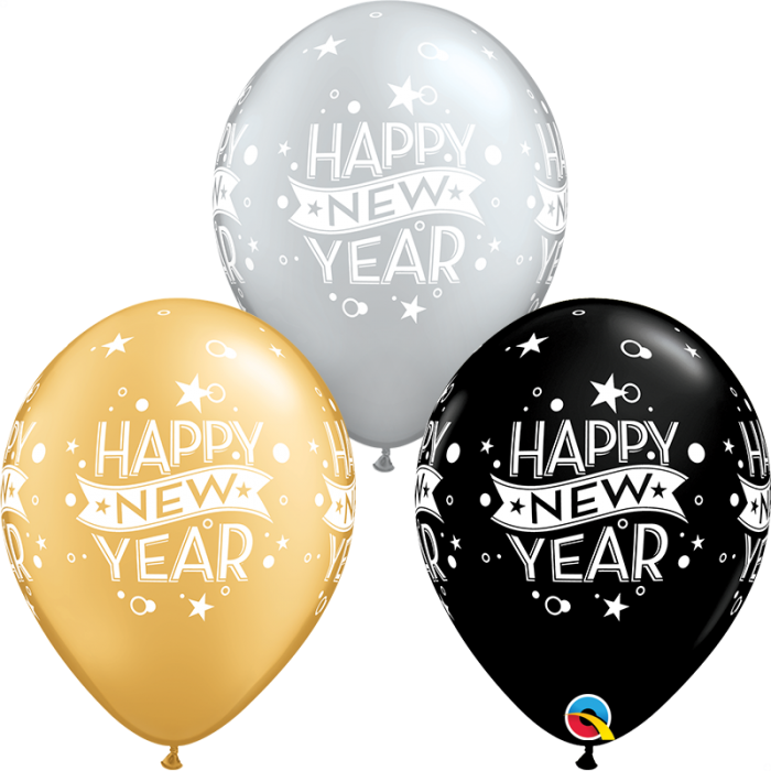 Qualatex 11 Inch Happy New Year Confetti Dots Special - New Years Balloons Transparent Clipart (700x700), Png Download