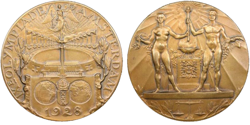 1928 Summer Olympics Amsterdam Participation Medal - Olympic Medal Amsterdam 1928 Clipart (868x440), Png Download