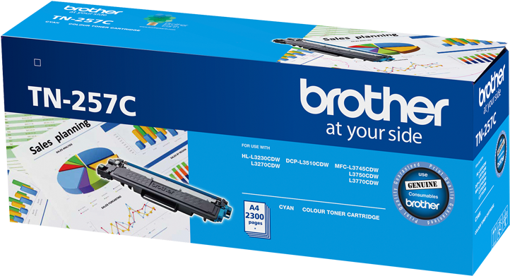 Brother Tn257 Cyan Toner Cartridge Clipart (800x800), Png Download