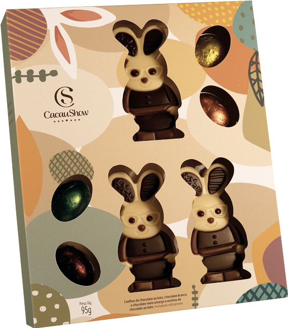 Caixa Cacau Magia 95g - Coelhinho Da Pascoa Cacau Show Clipart (1000x1000), Png Download