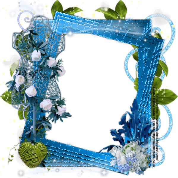 Likes - Auroraangel - Blue Flower Frame Png Clipart (600x600), Png Download