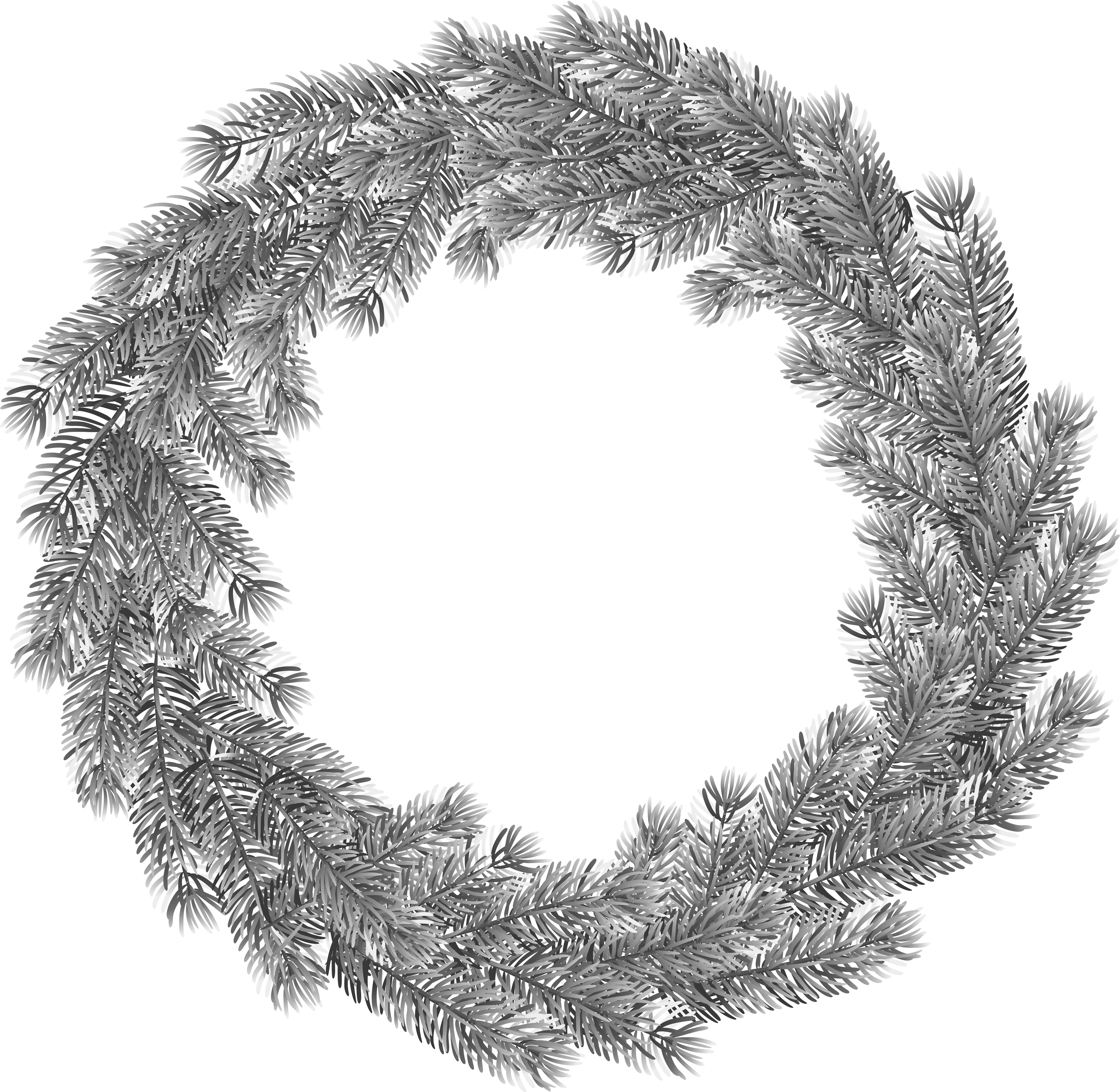 View Full Size - Gold Christmas Wreath Clipart (5000x4875), Png Download