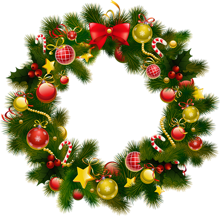 Christmas Wreath Png Image - Animated Christmas Wreath Gif Clipart (700x689), Png Download