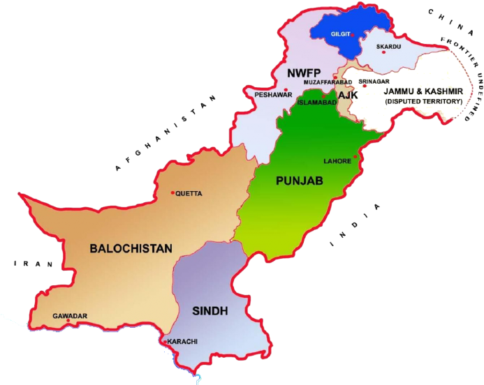 Pakistan Map Png - Largest Province Of Pakistan Clipart (700x556), Png Download