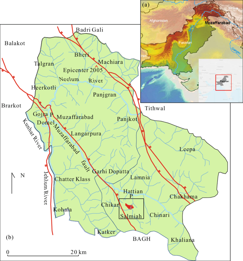 General Location Map Of Pakistan, Rectangle Showing - Balakot In Pakistan Map Clipart (850x914), Png Download