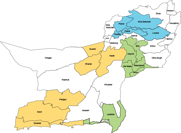 Qilla Saifullah - Balochistan Map In Pakistan Clipart (660x479), Png Download