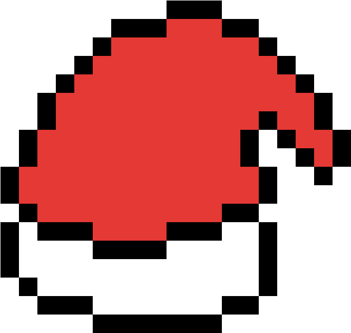 Chapeu Do Papai Noel - Pokeball Pixel Gif Clipart (1184x1184), Png Download