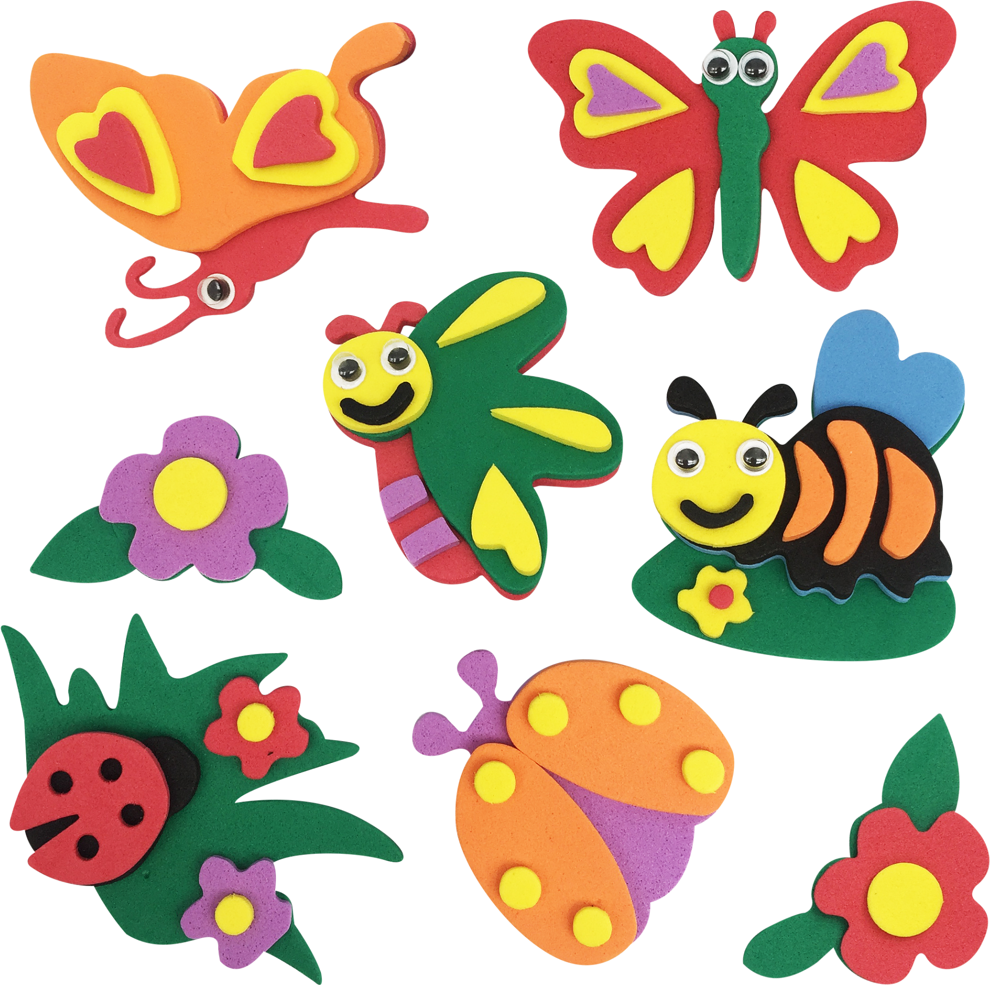 Aplique Ades Cartela Colors C 10 Un Bichinhos Com Asas - Bichinhos De Jardim Em Eva Clipart (2048x2048), Png Download