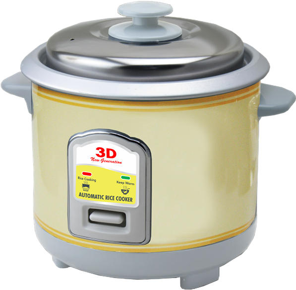 Rc-3e - 3d 3 Cups Rice Cooker Clipart (636x600), Png Download