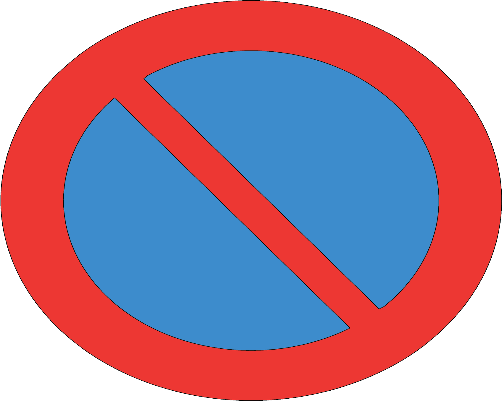 No Parking Sign, Dia 40 Cm - Portrait Of A Man Clipart (3000x1373), Png Download