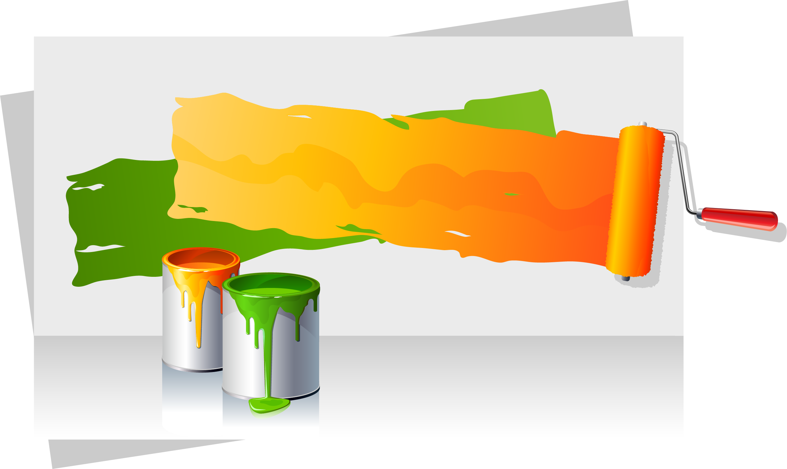 Color Bucket Paint Vector Painting Roller Clipart - Paint Vector Free - Png Download (2539x1513), Png Download