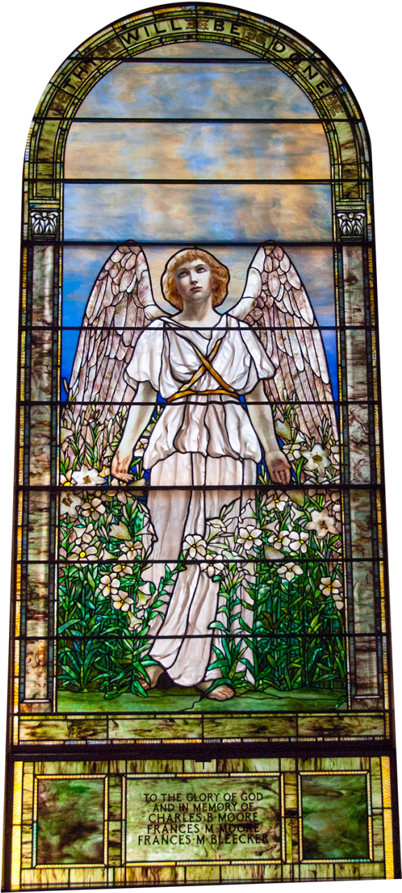 John's Episcopal Church Was The First Religious Institution - Spring Angel Stained Glass Clipart (600x1298), Png Download