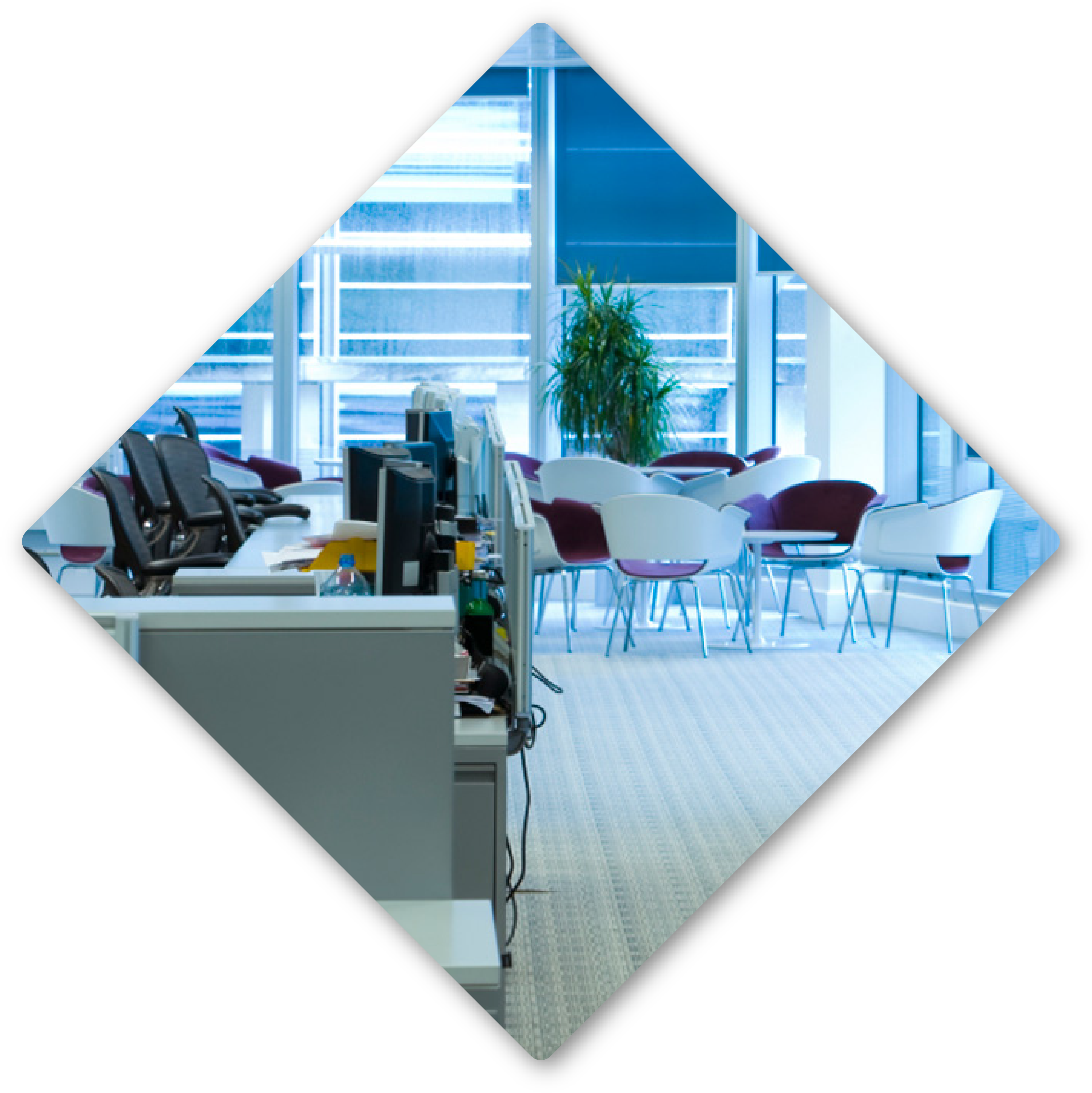 Commercial Office Image In Diamond Shape To Show That - New Office It Setup Clipart (3513x3513), Png Download