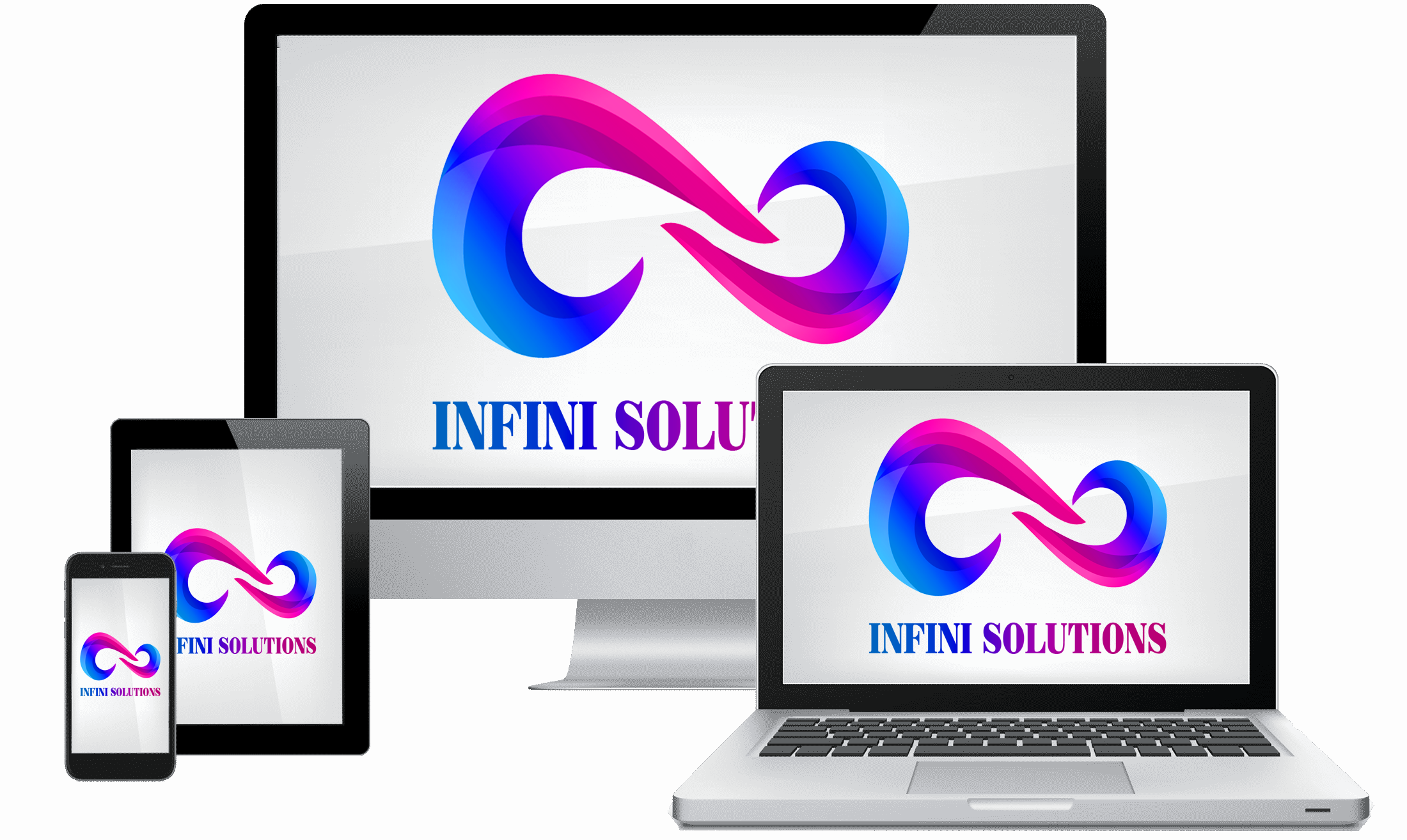 Laptop Tablet Phone Pc With Infini Logo - Laptop Mobile And Tab Clipart (2200x1314), Png Download